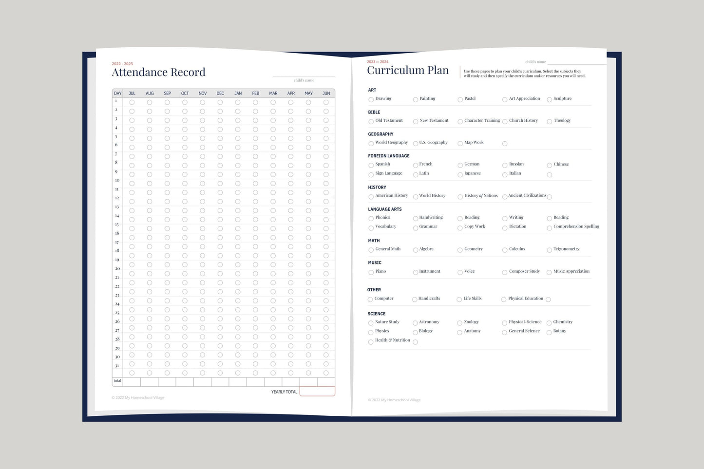 Homeschool Planner -Printed (Misprint)