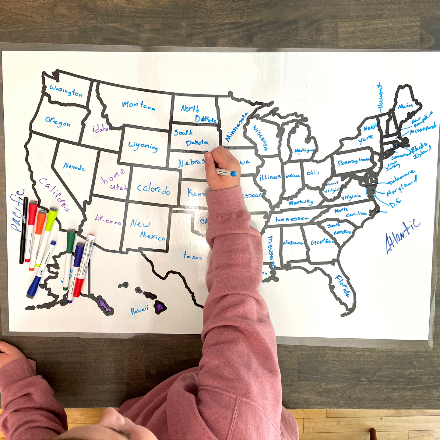 Dry Erase Maps – World & USA States Map Set