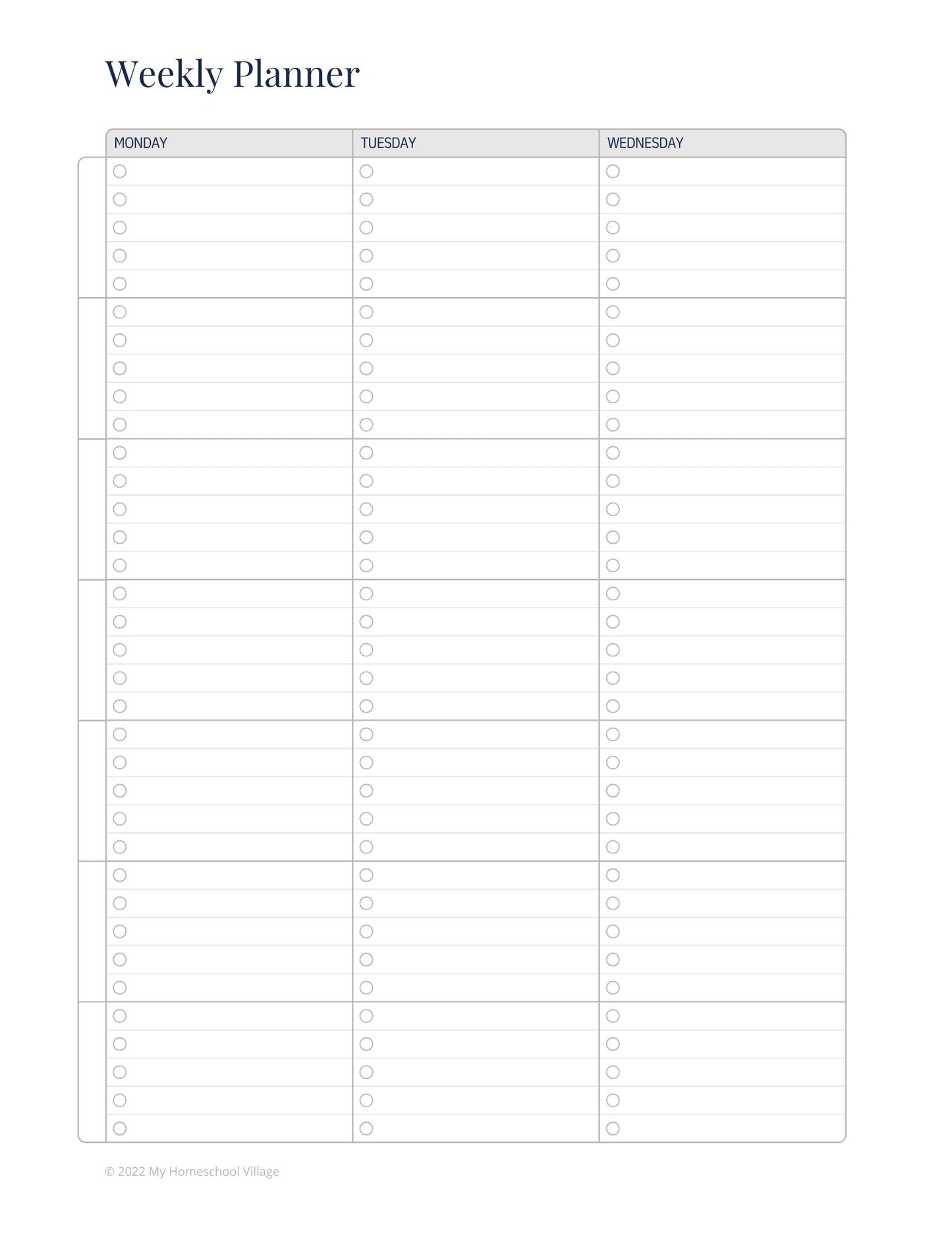 18 month Homeschool Planner - undated digital