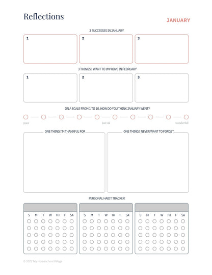 18 month Homeschool Planner - undated digital